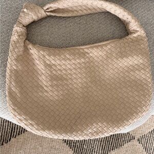 Woven Tan Hobo Bag